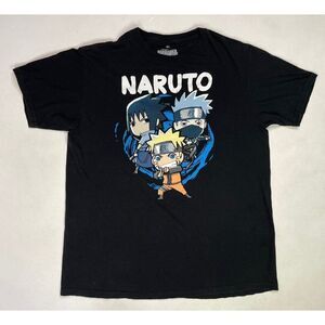 Naruto Shippuden Anime Graphic T-shirt Men Adult XL Black